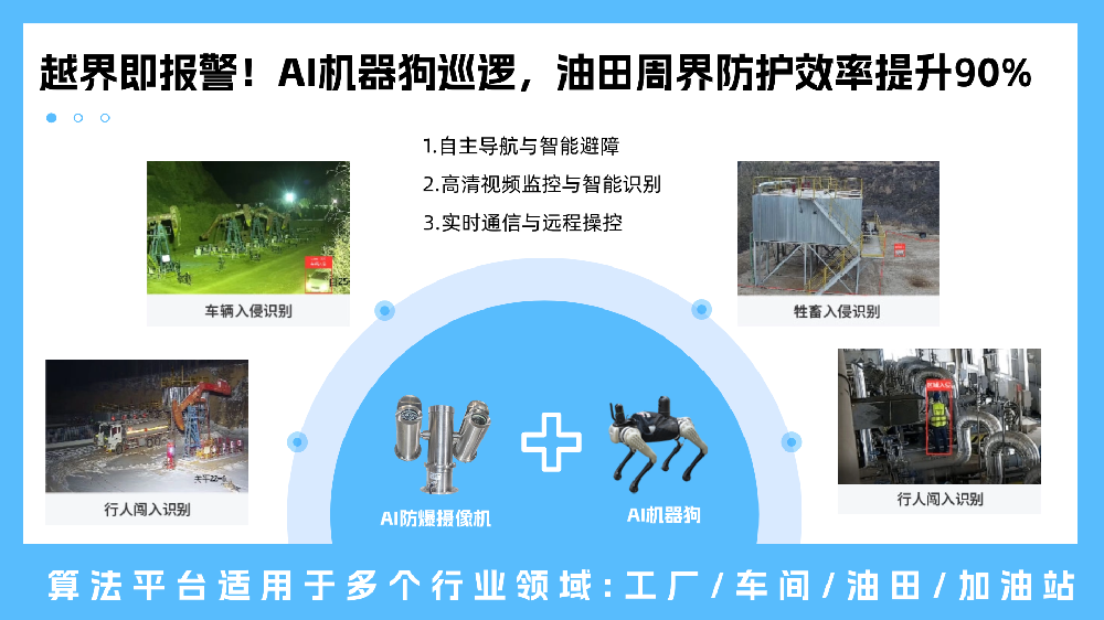 AI机器狗巡检油田，安全监测无死角！