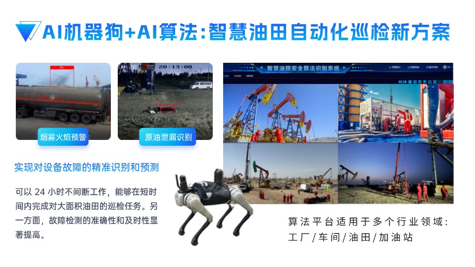 工作服识别+AI机器狗，智慧油田人员合规率提升95%！