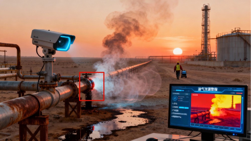 智慧油田危险区域防护，AI 摄像机实时预警