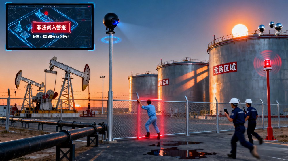 AI机器狗，有效管控人员闯入油田危险区域