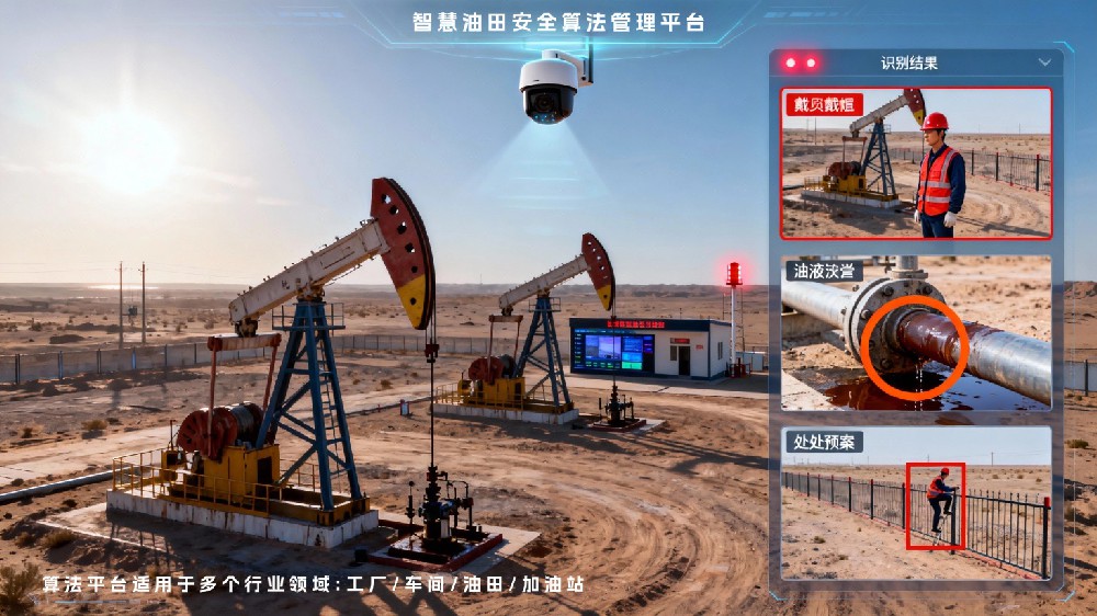 如何利用AI摄像机实现油田作业的实时监控？