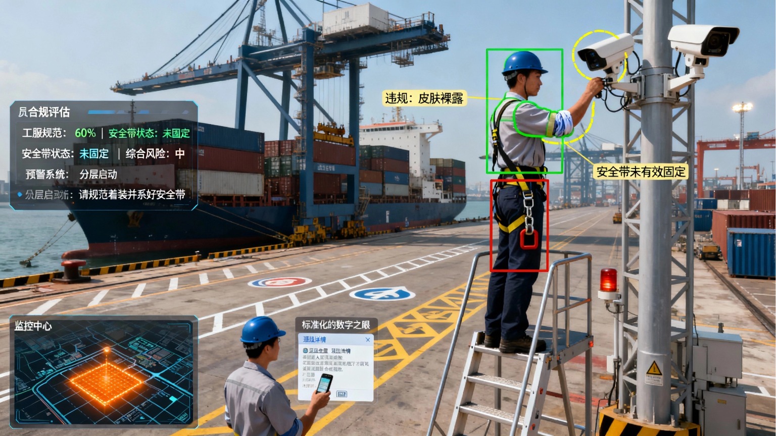 港口作业人员不系安全带?AI 摄像机及时告警除风险.jpg 港口作业人员不系安全带?AI 摄像机及时告警除风险.jpg