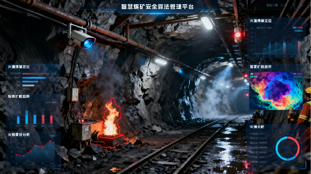 煤矿火源识别算法与AI摄像机协同预警系统