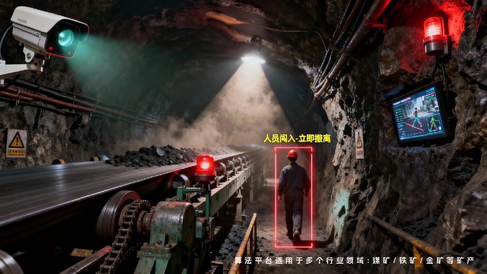 煤矿提升机作业安全AI视觉监控与违规闯入即时干预