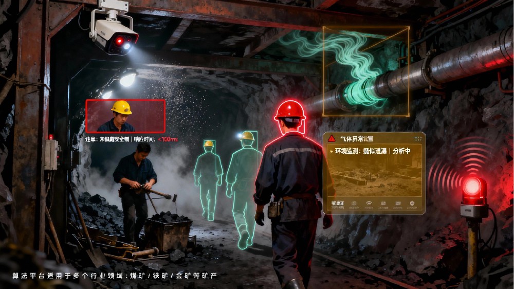 AI摄像机实现煤矿危险区域闯入智能报警