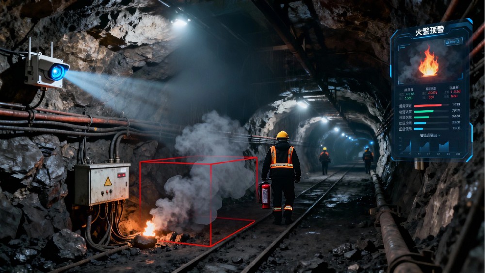 AI摄像机的煤矿火源实时识别系统