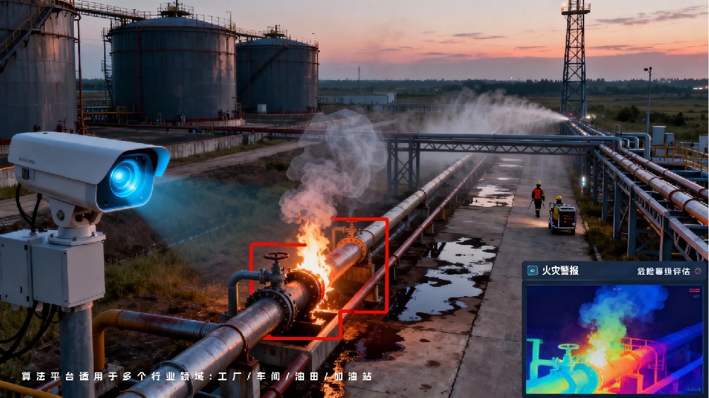 AI摄像机，实现油田储罐区、管道廊架泄漏的早期发现