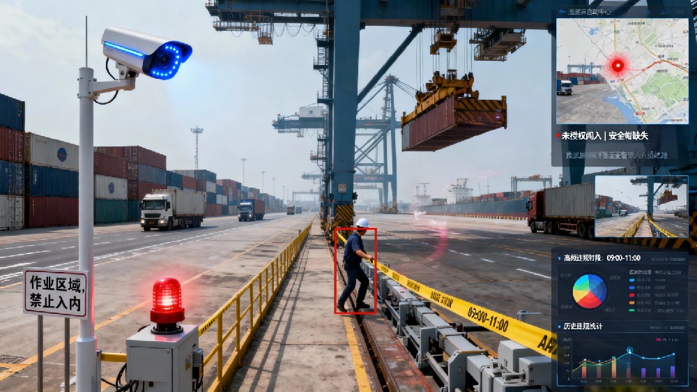 智慧港口人员违规行为（抽烟、打电话）智能识别系统
