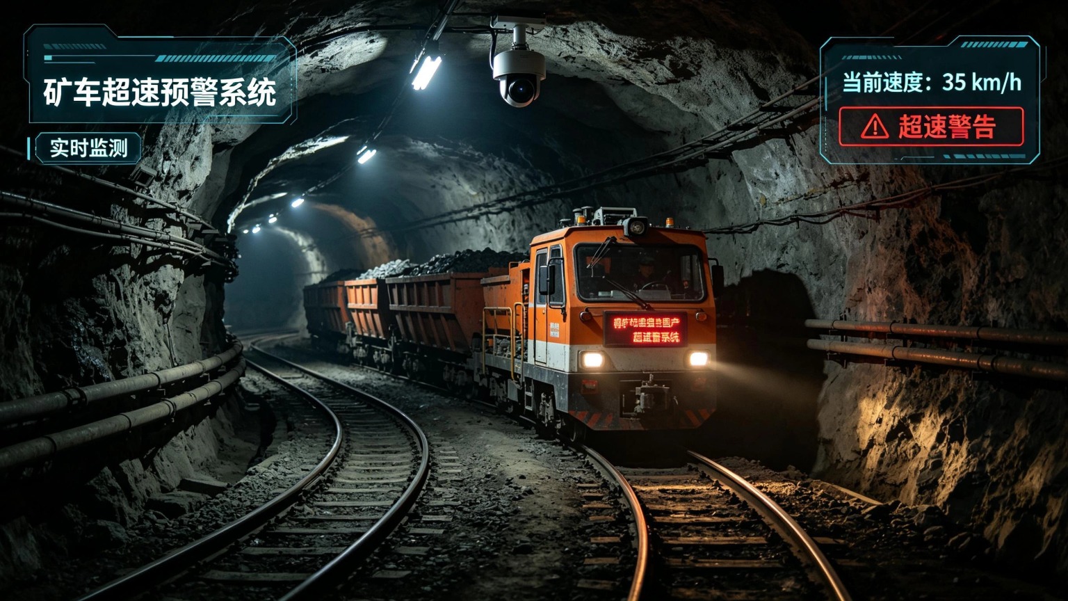 智慧煤矿AI摄像机对矿车超速与偏离轨道的识别.jpg