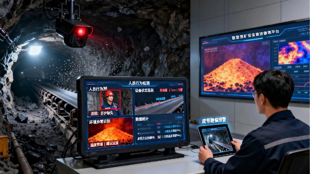 智慧煤矿机电设施异常行为AI智能检测系统