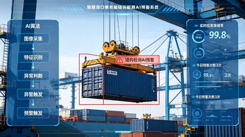 港口错钩检测：AI视觉防止吊具与集装箱脱锁事故
