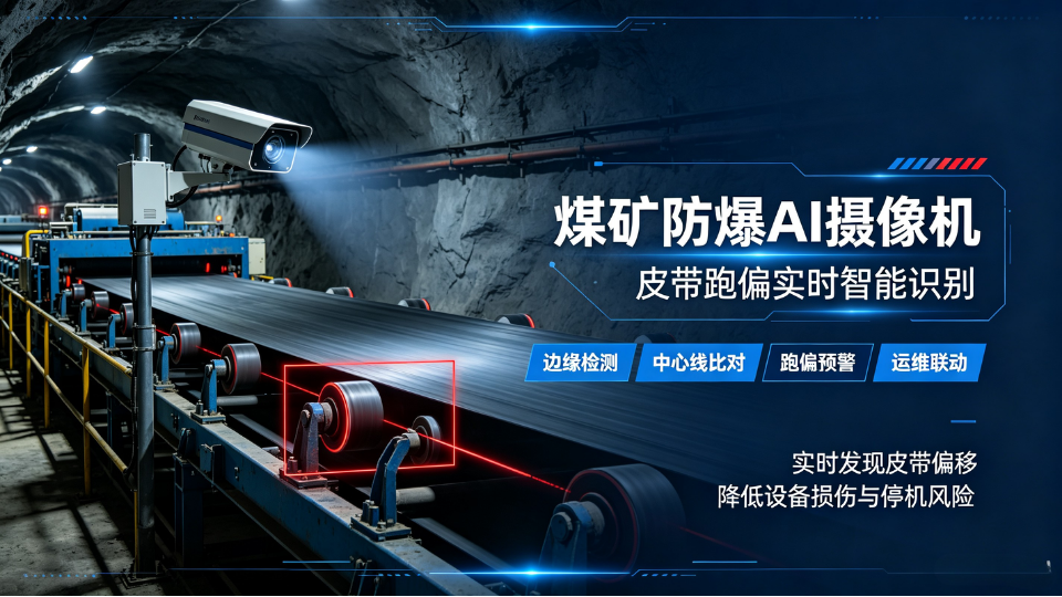 皮带机堆煤、跑偏AI摄像机智能识别故障预警