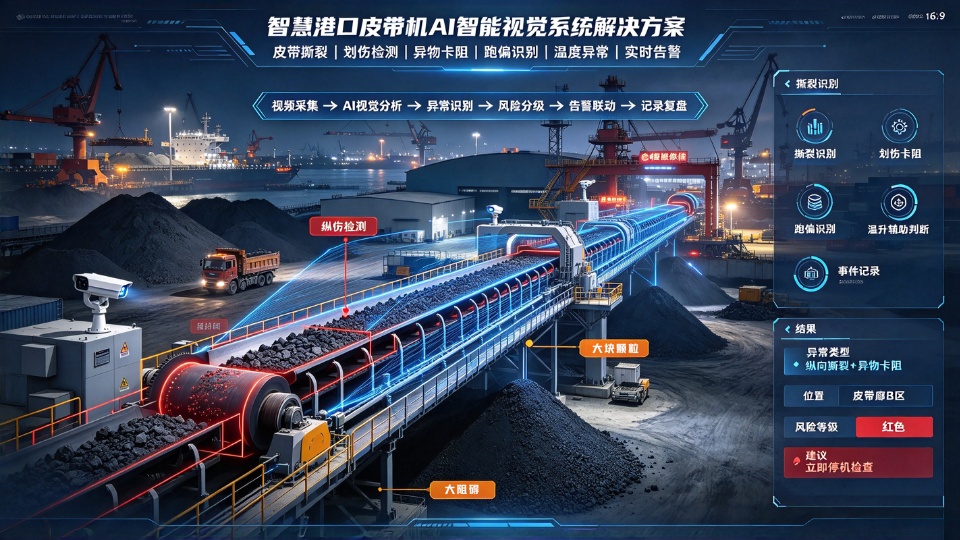 AI防爆摄像机的港口皮带运输异常监测体系